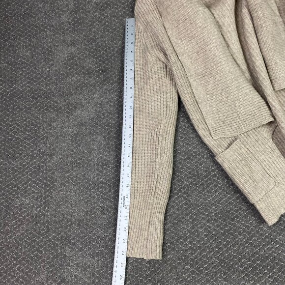 J. Crew Cardigan Sweater Women's Medium Beige Light Brown Open Front Lambswool - Picture 10 of 13